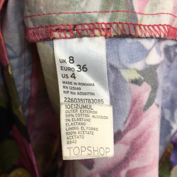 Topshop Floral Bustier Mini Dress LAST CHANCE - Picture 4 of 5